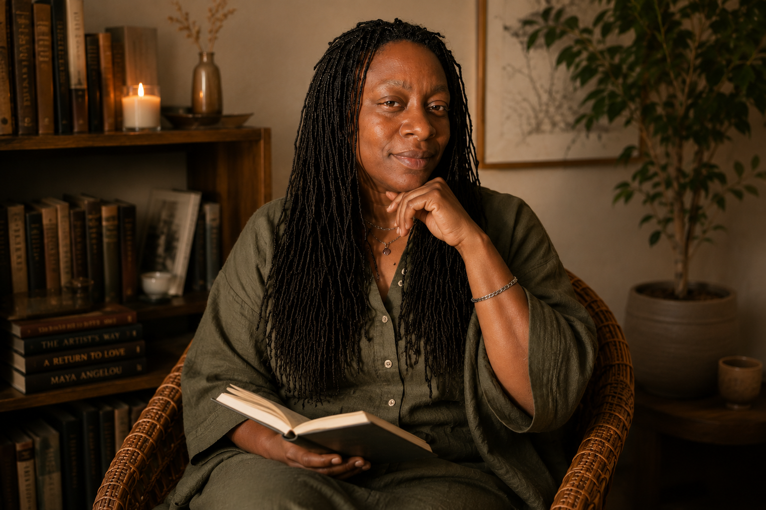 Portrait of Oya, creator of Sovereign Creator Coach